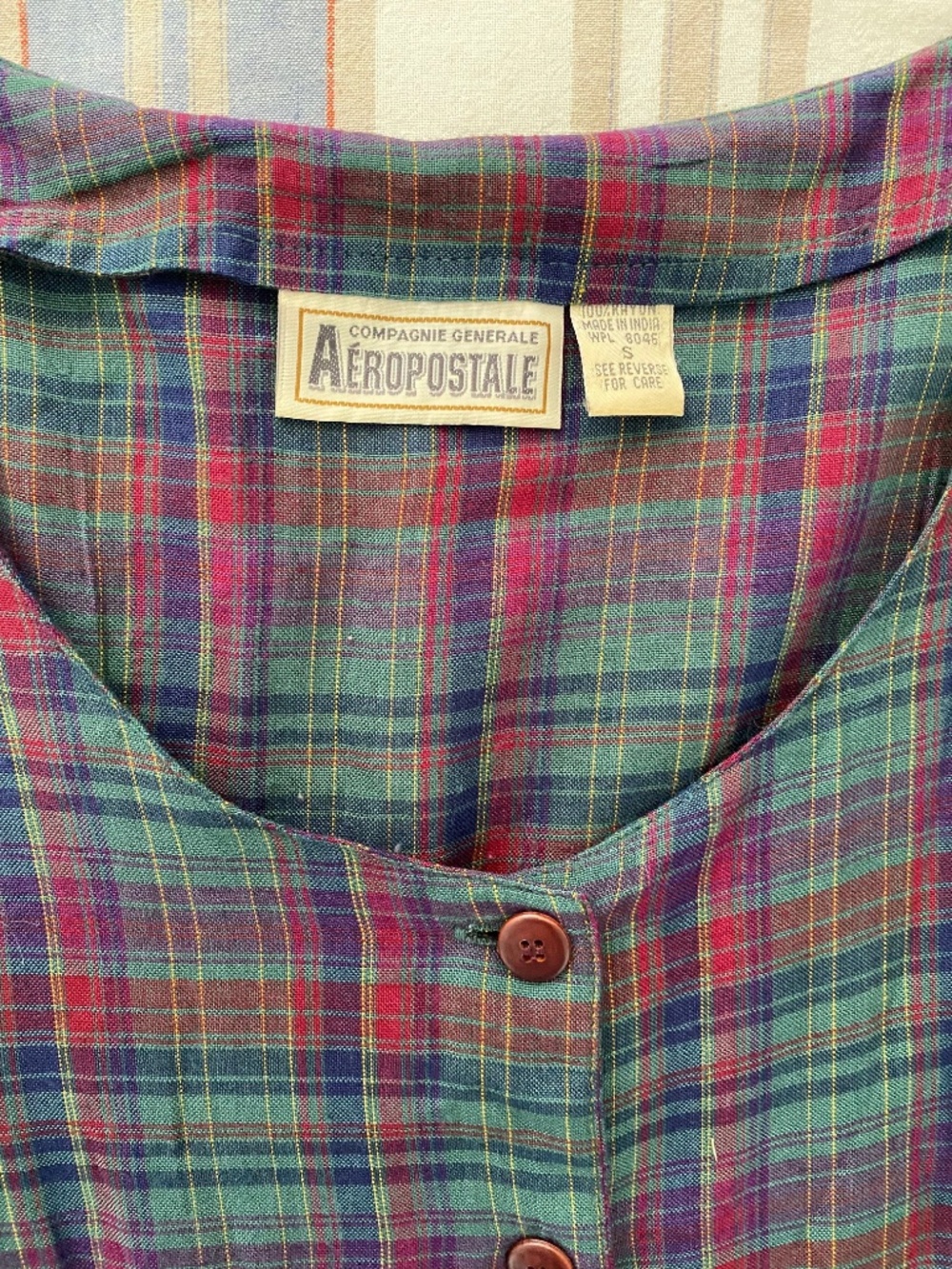 Vintage 1990s Aeropostale Plaid Dress, Size S